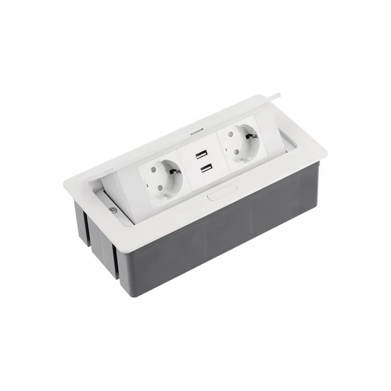 BILLENŐ ELOSZTÓ FEHÉR  2USB+2 Dugalj