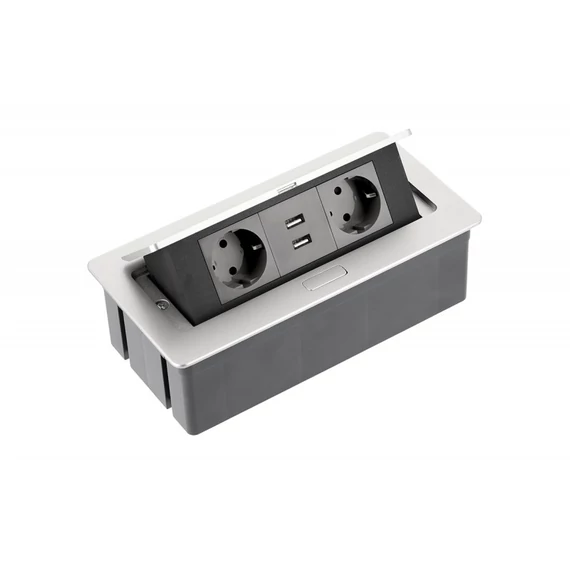 BILLENŐ ELOSZTÓ EZÜST  2USB+2 Dugalj